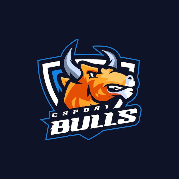 Illustration Vector Bulls Esport Mascot Style