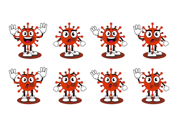 Illustration vector cartoon Cute mascot Virus