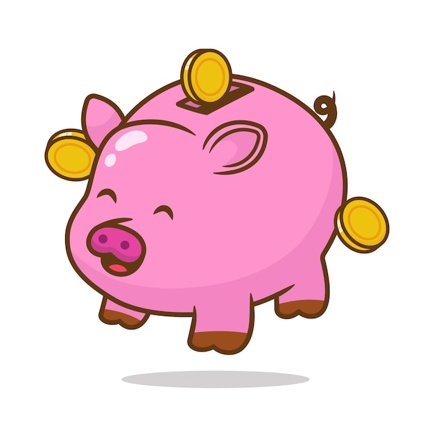 illustration vector cartoon piggy bank design