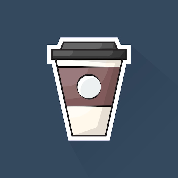 フラットなデザインのコーヒー カップのイラスト