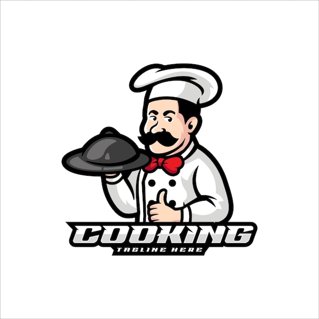 Vettore illustrazione vector cooking mascot style