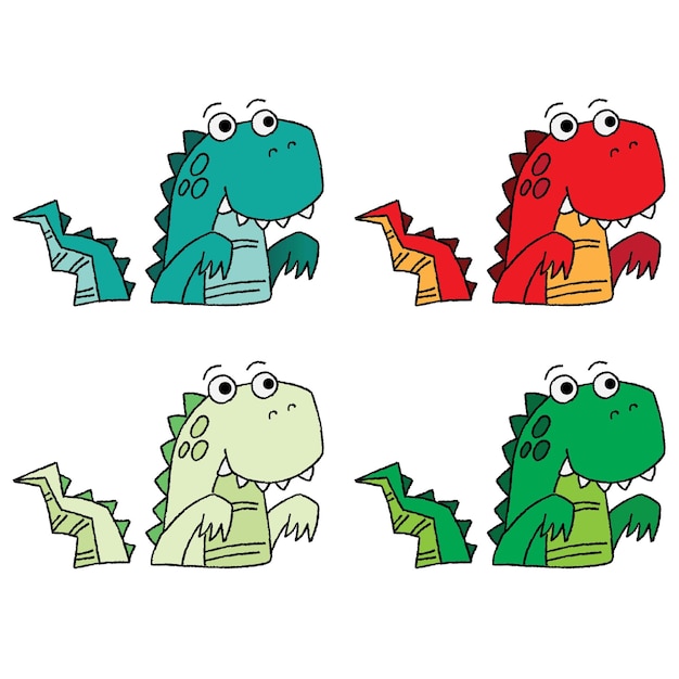 illustration vector of cute dinosaur and jurasic animal for kids and printable for shirt and cake