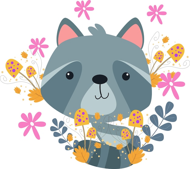 illustration vector design little fox. Good for cartoon, poster, birthday decoration, poster