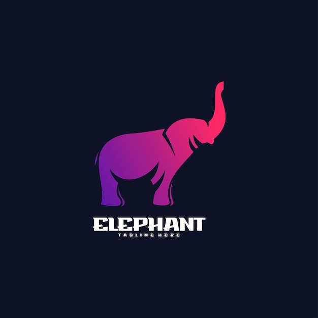 Illustration Vector Elephant Gradient Colorful StylePrint