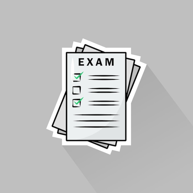 Illustration vector of exam paper in flat design