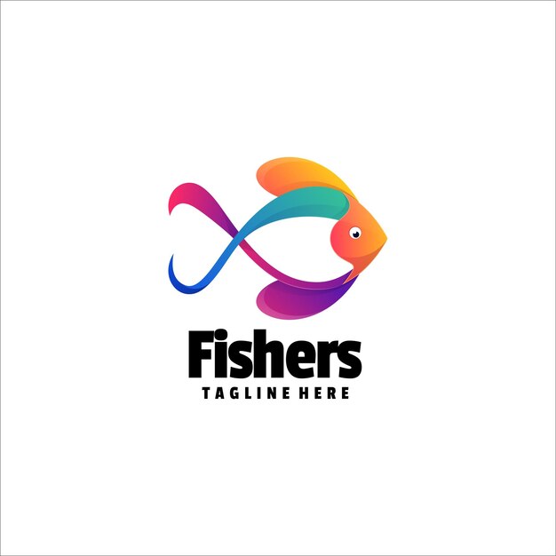 Vettore illustrazione vector fishers gradient colorful logo design