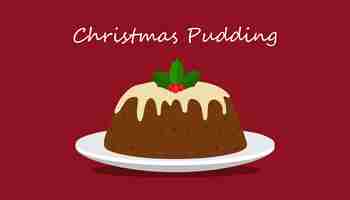 Vector illustration vector flat cartoon icon of tradition christmas pudding