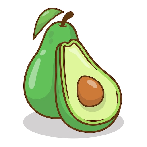 illustration vector fresh avocados vegetables set icons