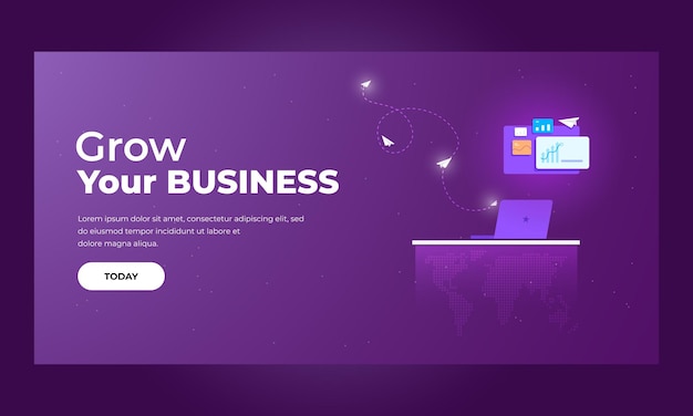 Illustration Vector Gradient Colorful Business Banner Template