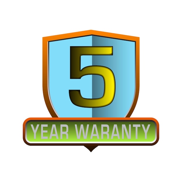 Vector illustration vector graphic of 5 year warranty label