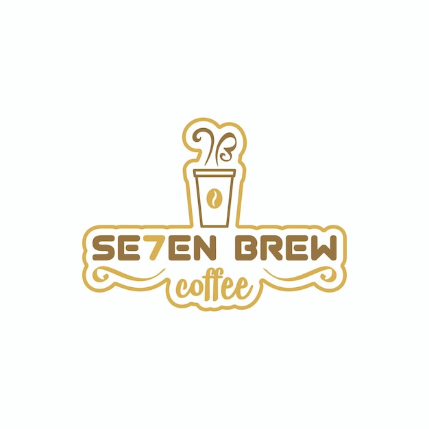 illustration vector graphic of abstract mark coffee brew emblem badge style logo design