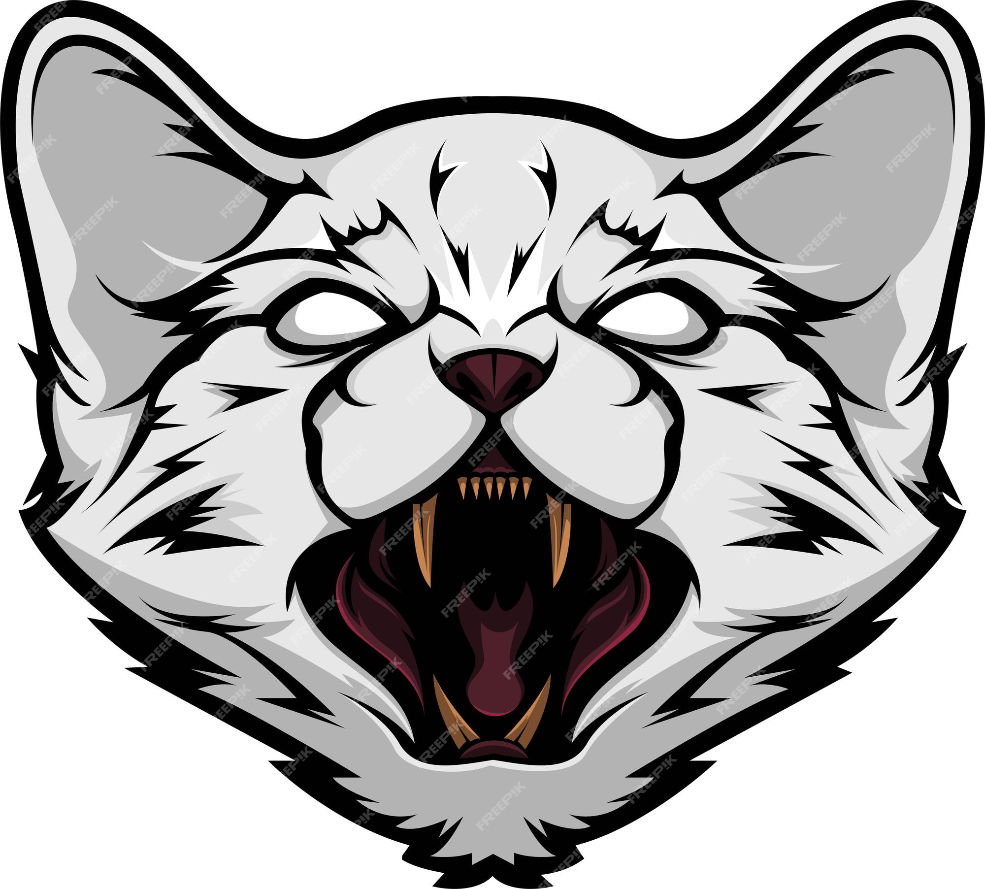 Angry cat face Royalty Free Vector Image - VectorStock