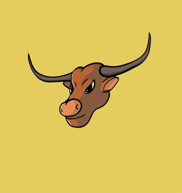 illustration vector graphic animal horn cartoon head