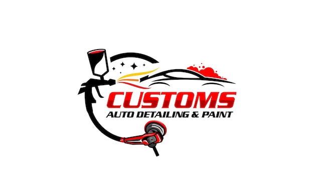 illustration vector graphic of auto shine wash and detailing service logo design template
