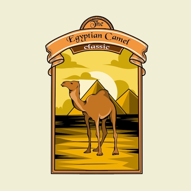 Vector illustration vector graphic of camel in vintage style design suitable for backgroundprintetc