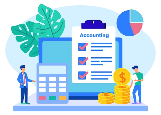 Illustration vector graphic cartoon character of accounting