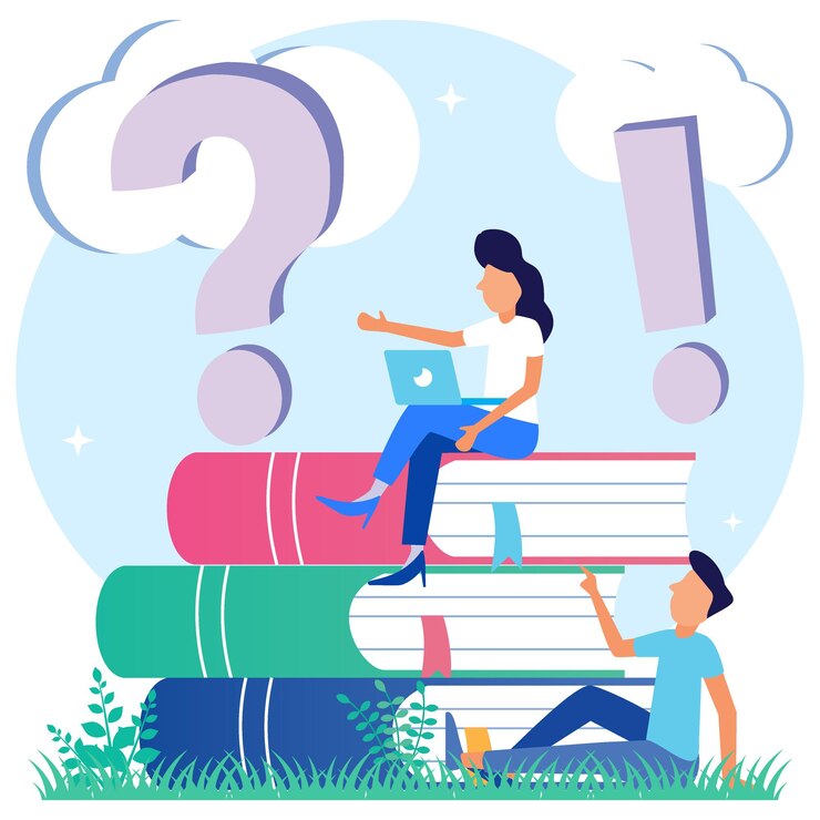 Vector illustration vector graphic cartoon character of answering questions
