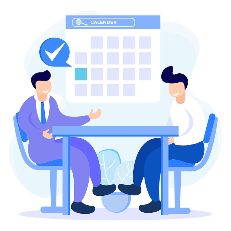 Vector illustration vector graphic cartoon character of appointment scheduling
