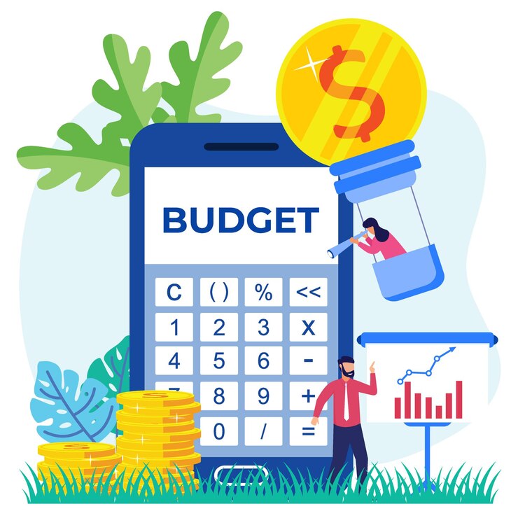 Vector illustration vector graphic cartoon character of budget