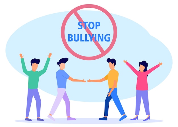 Vector illustration vector graphic cartoon character of bullying