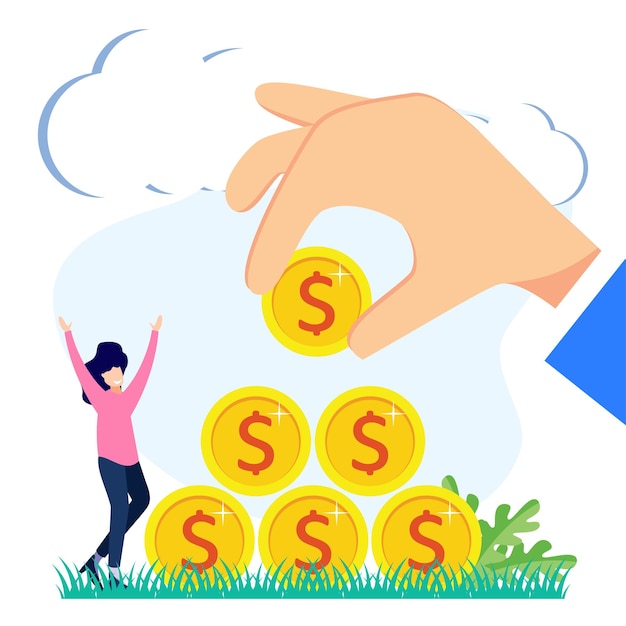 illustration vector graphic cartoon character of business achievements