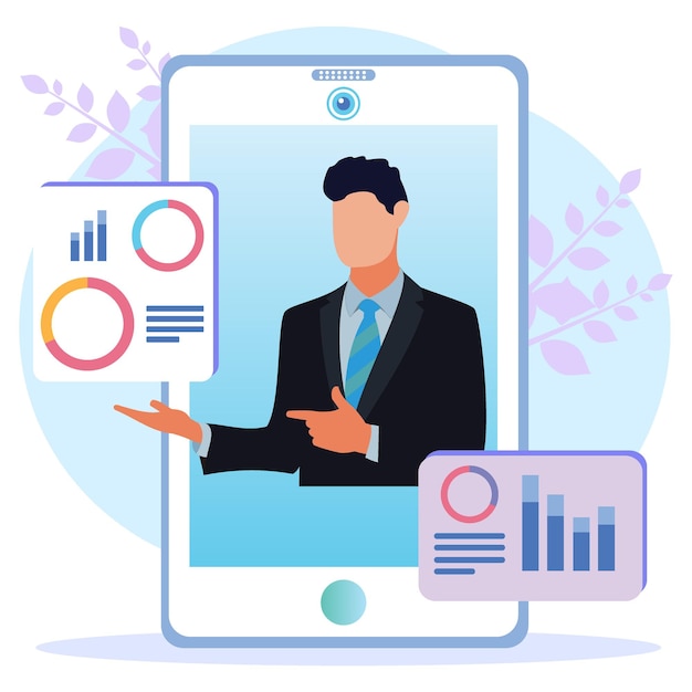 Vector illustration vector graphic cartoon character of business analysis