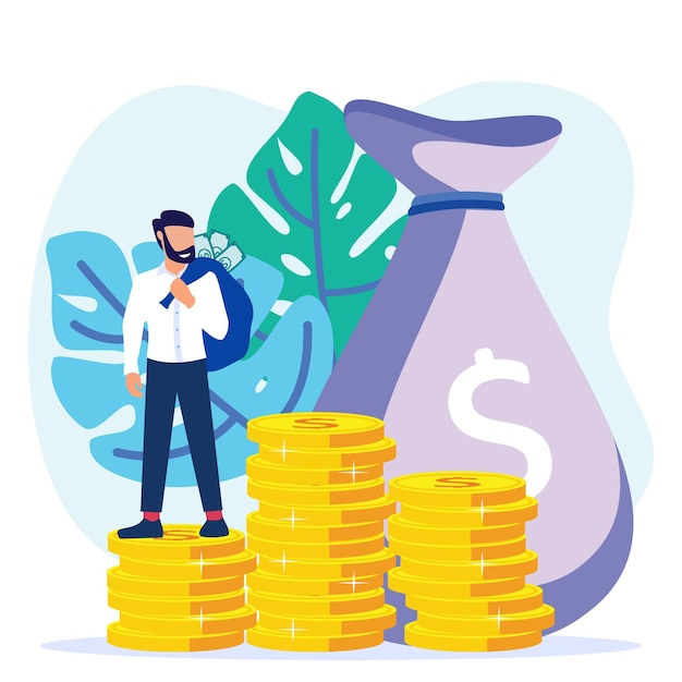 Illustration vector graphic cartoon character of Business revenue growth