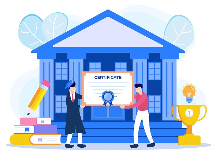 Vector illustration vector graphic cartoon character of certificate