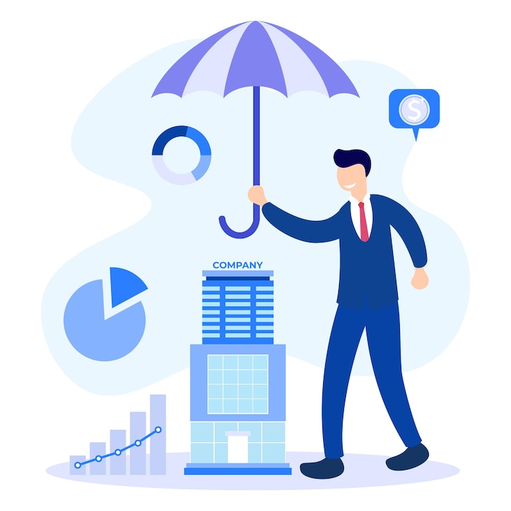 Vector illustration vector graphic cartoon character of company insurance
