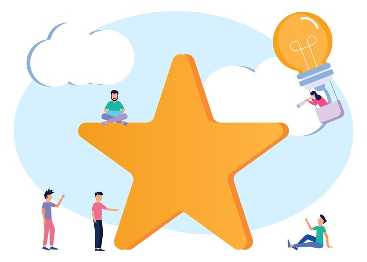 Vector illustration vector graphic cartoon character of consumer rating