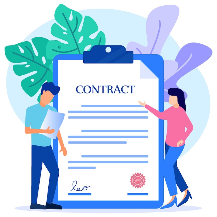 Vector illustration vector graphic cartoon character of contract