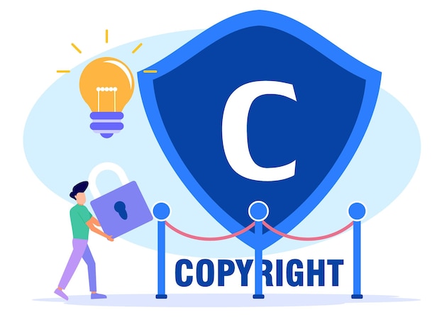 Illustration vector graphic cartoon character of copyright