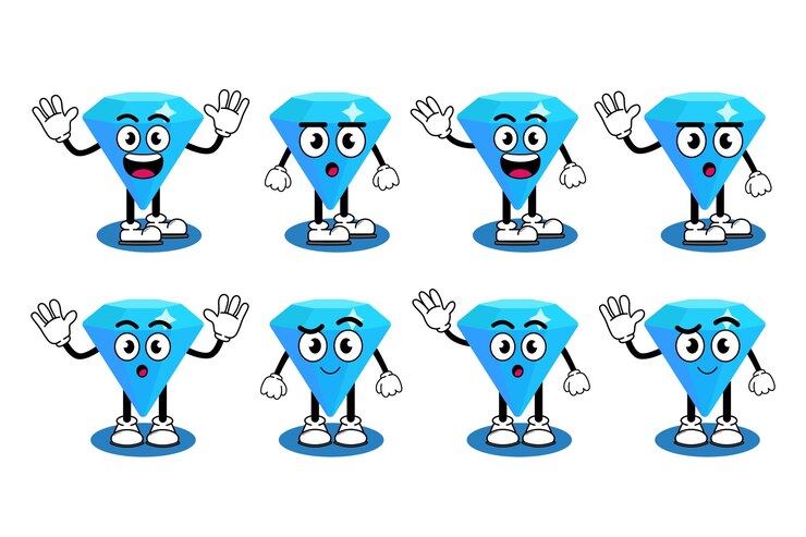 वेक्टर illustration vector graphic cartoon character of cute mascot diamond with pose