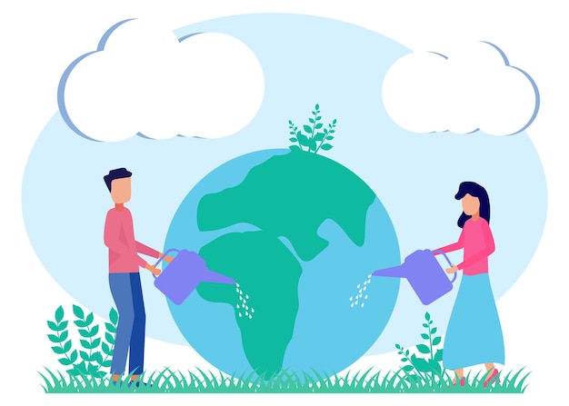 Vector illustration vector graphic cartoon character of earth day