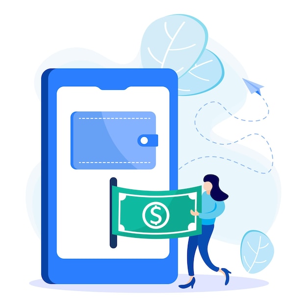 일러스트레이션 터 그래픽 만화 캐릭터의 ewallet