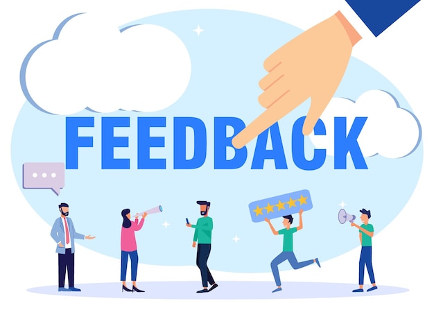 illustration vector graphic cartoon character of feedback