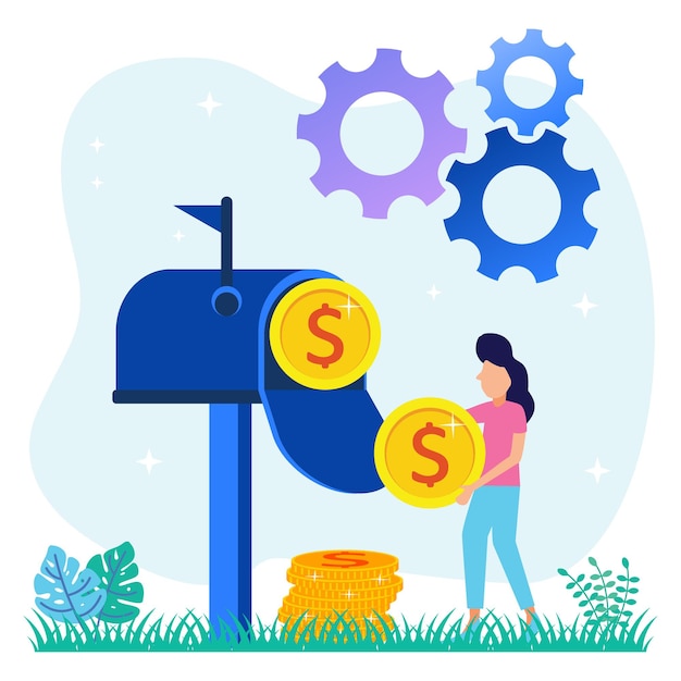 Illustration vector graphic cartoon character of financial transactions