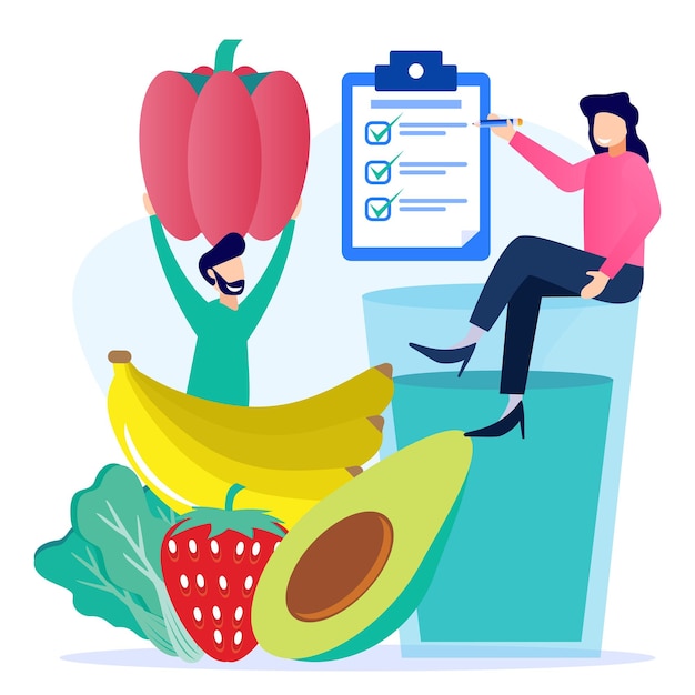 Illustration vector graphic cartoon character of healthy food