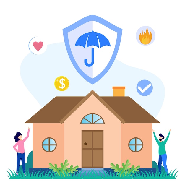 Vector illustration vector graphic cartoon character of home insurance