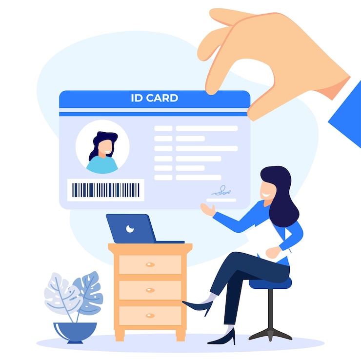 Vector 사진이 있는 id 카드의 그림 벡터 그래픽 만화 캐릭터