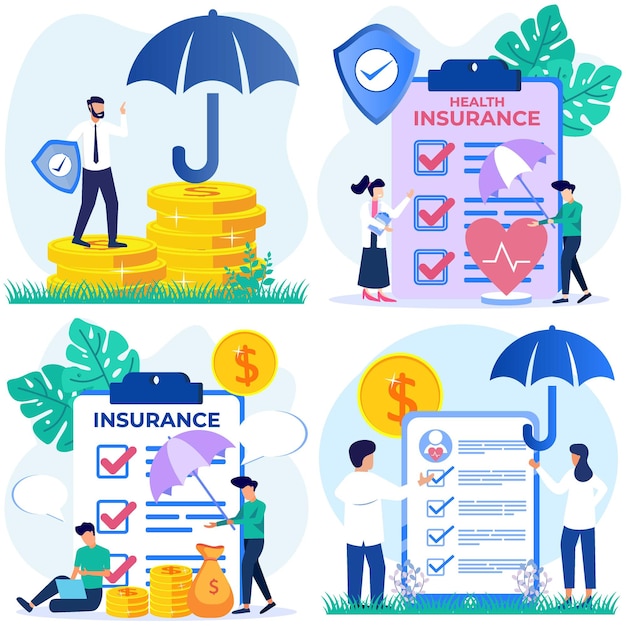 Vector illustration vector graphic cartoon character of insurance