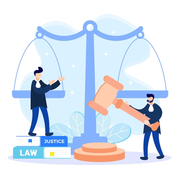 Иллюстрация векторный графический мультфильм персонаж закона и правосудия