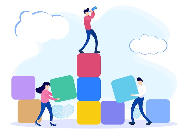 Vector illustration vector graphic cartoon character of leadership