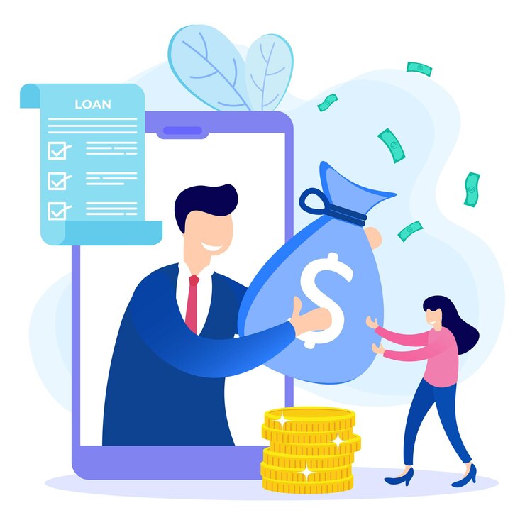 Vector illustration vector graphic cartoon character of loan