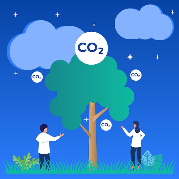 Иллюстрация векторной графики мультипликационный персонаж защиты окружающей среды от загрязнения