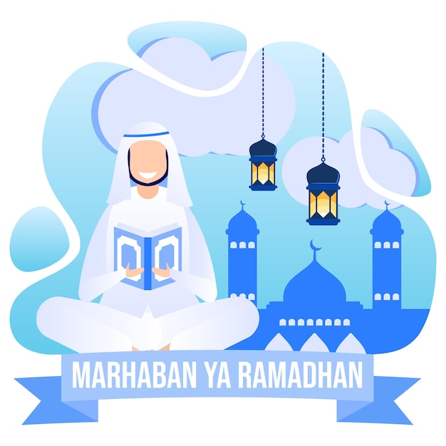 Иллюстрационный векторный графический персонаж рамадана