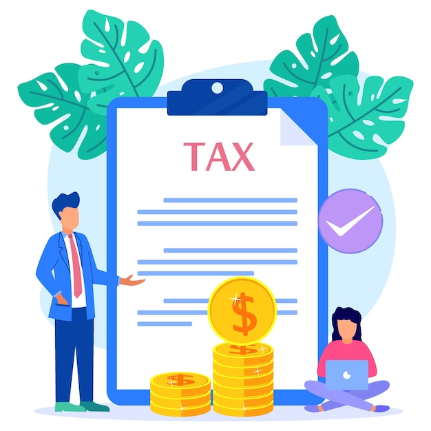 Illustration vector graphic cartoon character of online tax