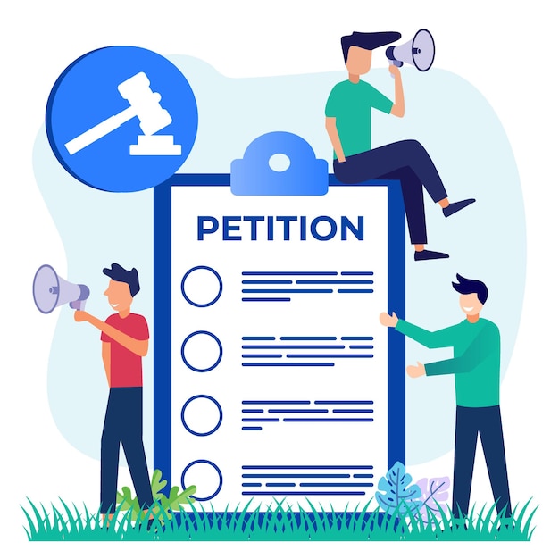 Illustration vector graphic cartoon character of petition