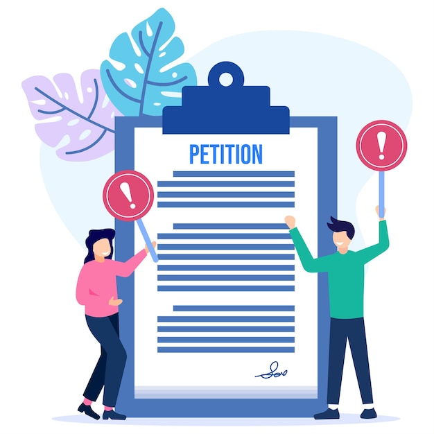 Illustration vector graphic cartoon character of petition