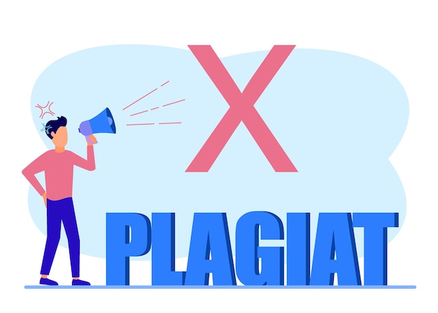 illustration vector graphic cartoon character of plagiat